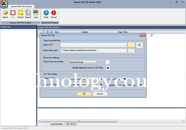 Aryson OST File Viewer Screenshots